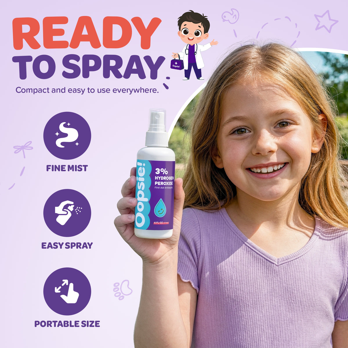 Oopsie 3% Hydrogen Peroxide Pump Spray - 6 oz