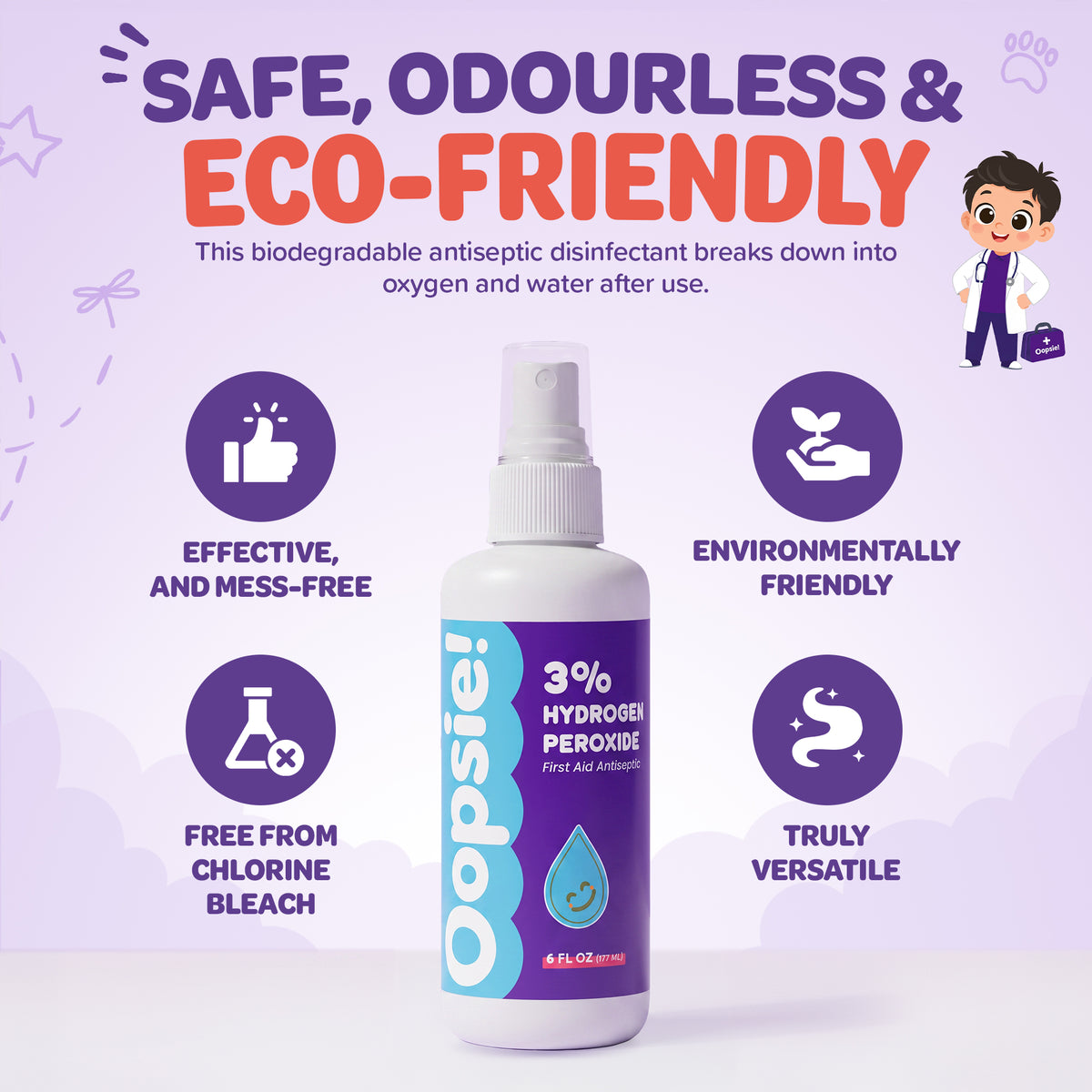 Oopsie 3% Hydrogen Peroxide Pump Spray - 6 oz